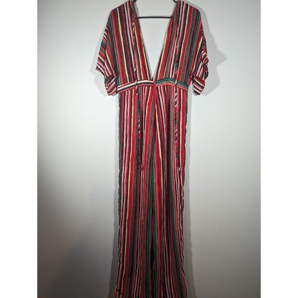 Windsor Multicolor Striped V Neck Jumpsuit Women Size S - Picture 2 of 8